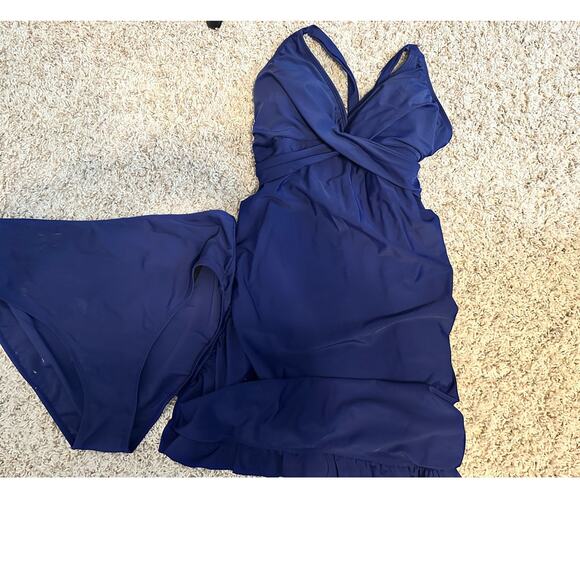 Aleumdr  Women Retro Tankini Swimdress Tummy Control Bathing Suit XL - Picture 1 of 3
